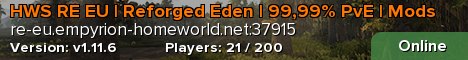 HWS RE EU | Reforged Eden | 99,99% PvE | Mods