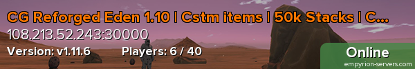 CG Reforged Eden 1.10 | Cstm items | 50k Stacks | CPU/W/V Of