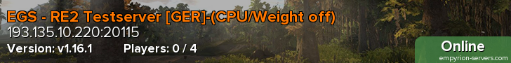 EGS - RE2 Testserver [GER]-(CPU/Weight off)